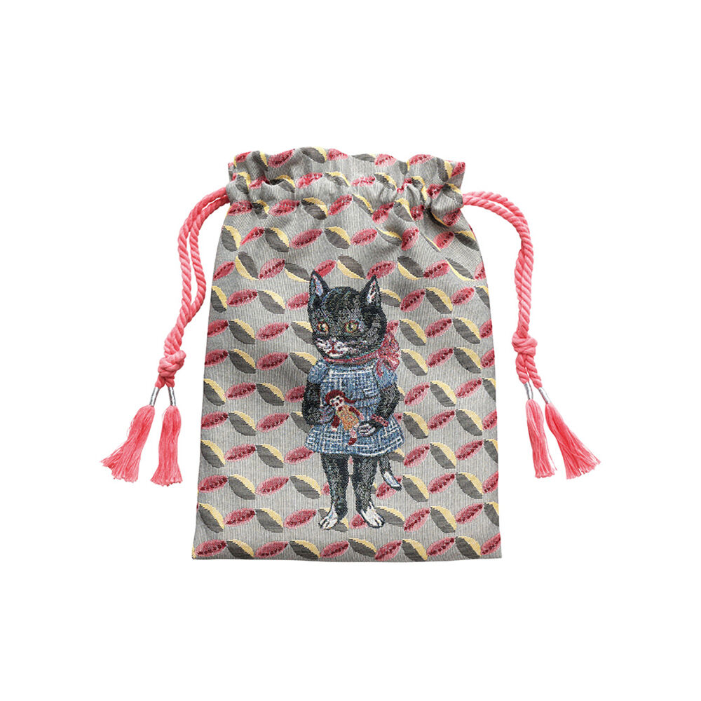 Nathalie Lete Drawstring bag Black cat