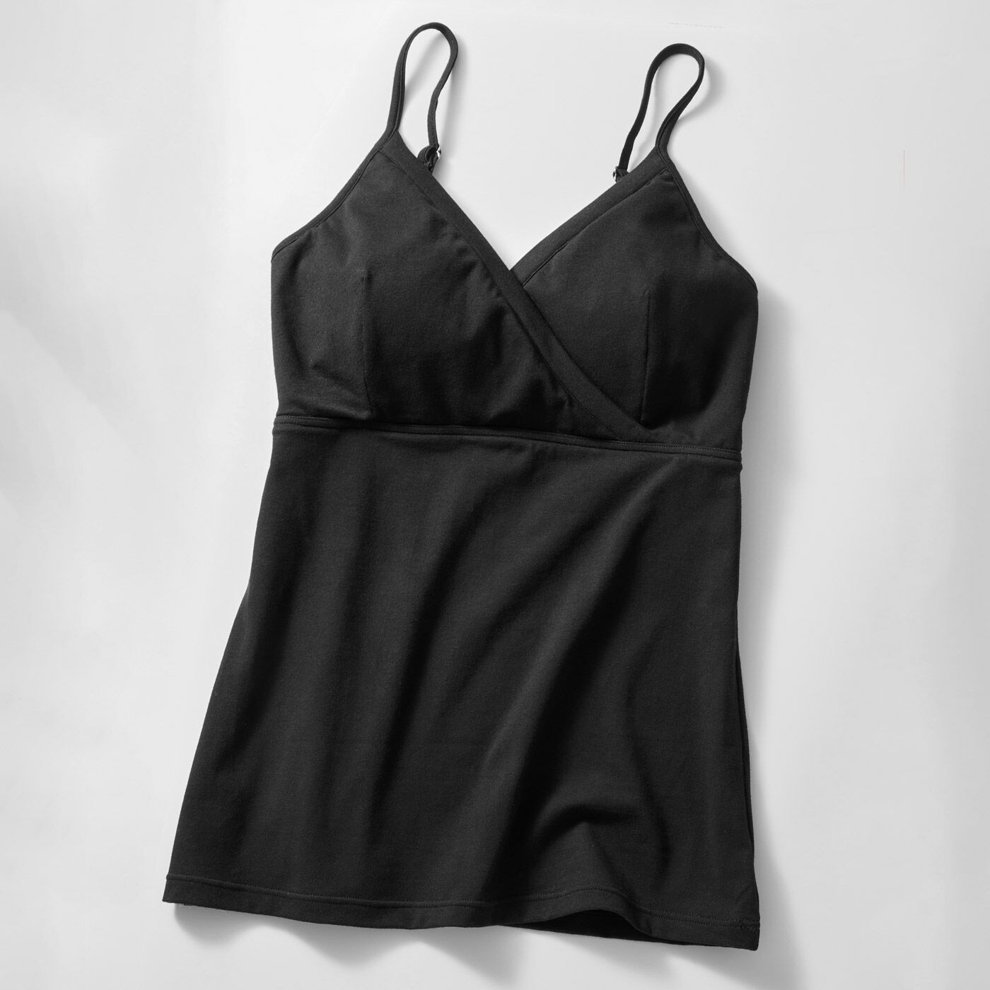 Moredde わた入り吸水速乾パッドと防水布で漏れにくい 綿混授乳ブラキャミソール〈ブラック〉【送料無料】