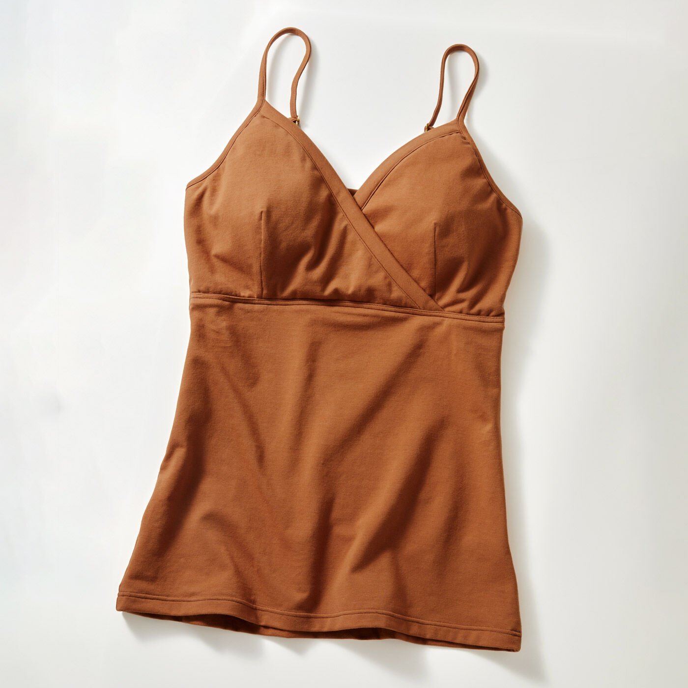 Moredde わた入り吸水速乾パッドと防水布で漏れにくい 綿混授乳ブラキャミソール〈キャメル〉【送料無料】