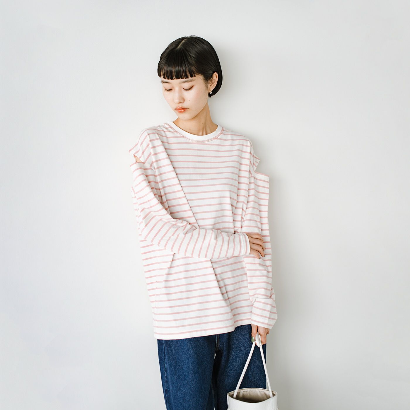 refined works カットアウトボーダーロンT【送料無料】