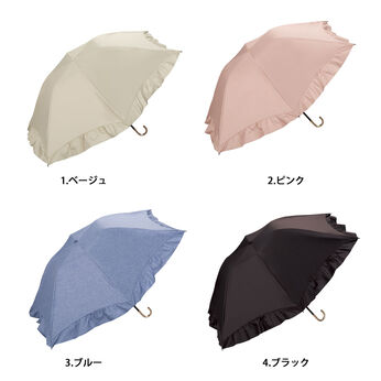 【WEB限定】 遮光ドームパラソルフリルミニ晴雨兼用折りたたみ傘【シロップ．バスケット】