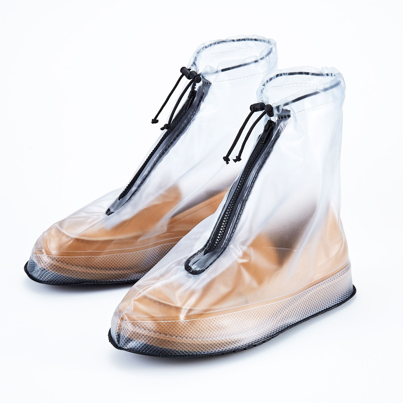 靴を雨や泥から守る たたんで持ち歩けるシューズレインカバー〈透明〉【送料: 450円+税】