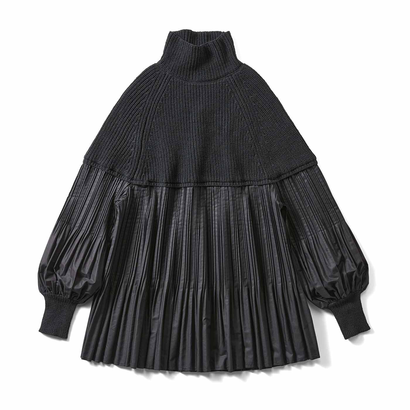 リブ イン コンフォート お出かけにぴったり プリーツドッキングニットブラウス【送料無料】