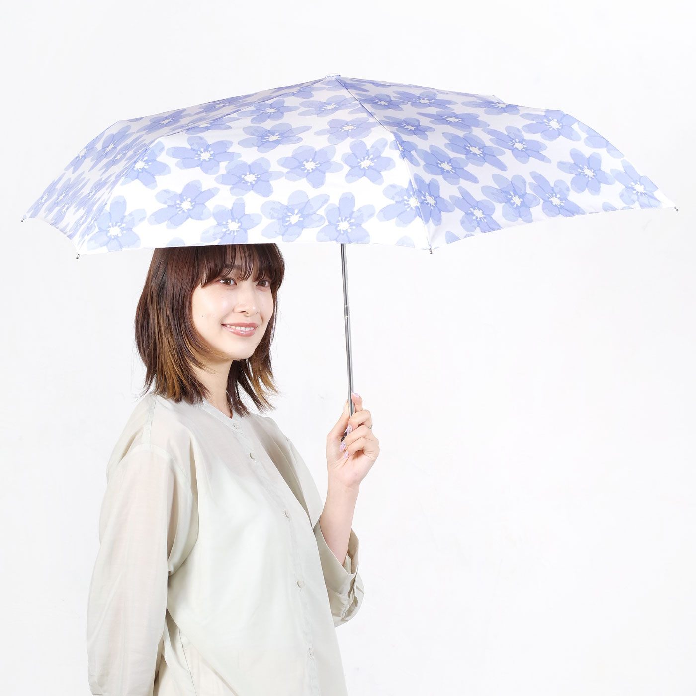 ちょっと大きめ折りたたみ雨傘 スフレ【送料無料】