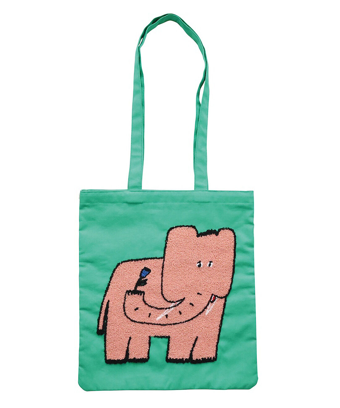 〈Olya〉Fluffy Rectangle tote bag Elephant
