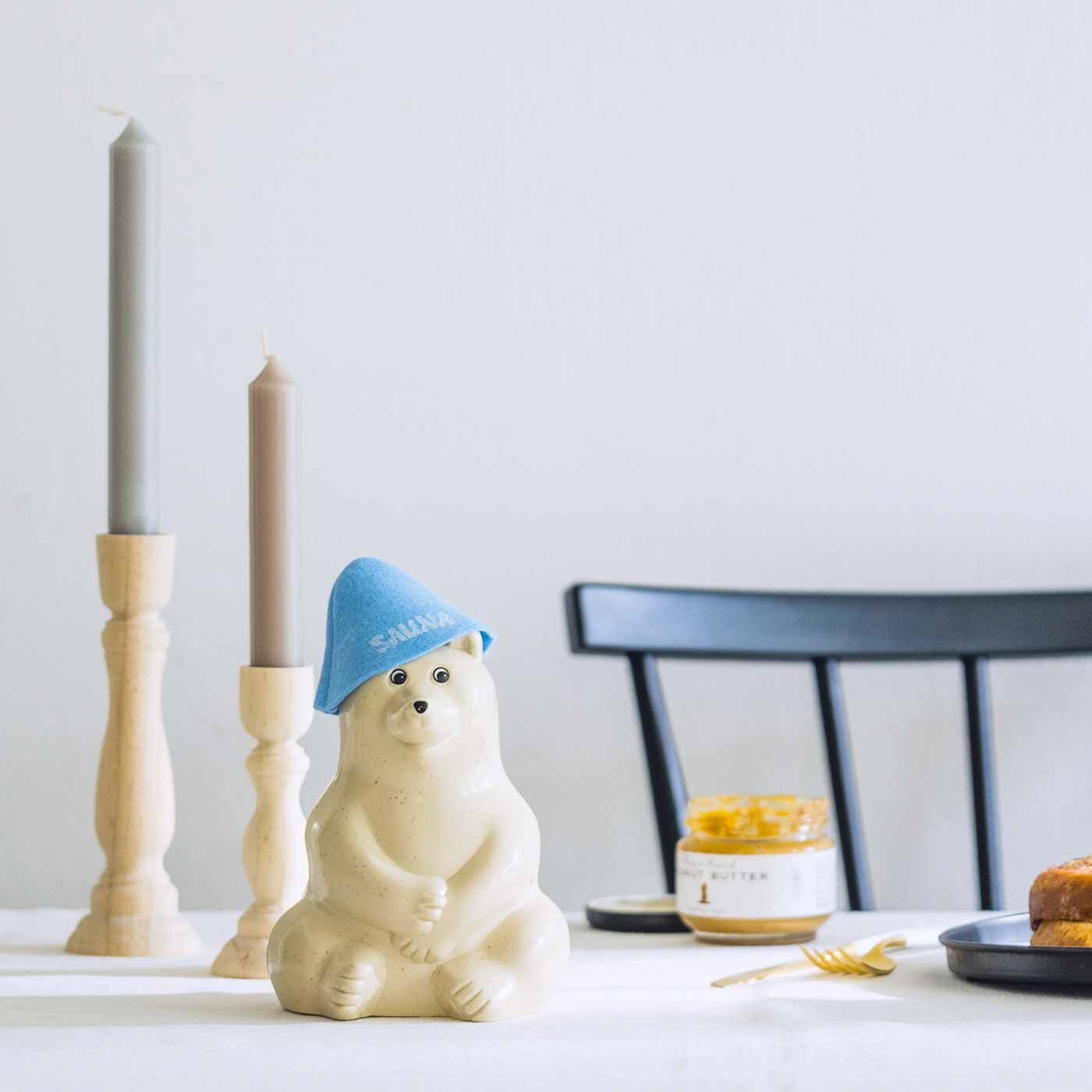 サウナ帽のシロクマ貯金箱〈SeeMONO BLUE〉【送料: 450円+税】