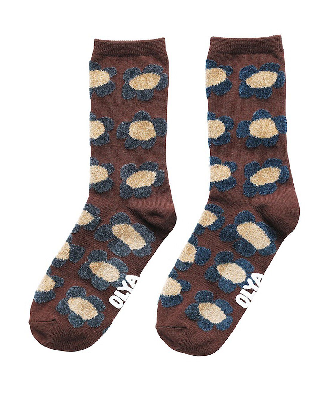 〈Olya〉Fluffy Socks Flower BR
