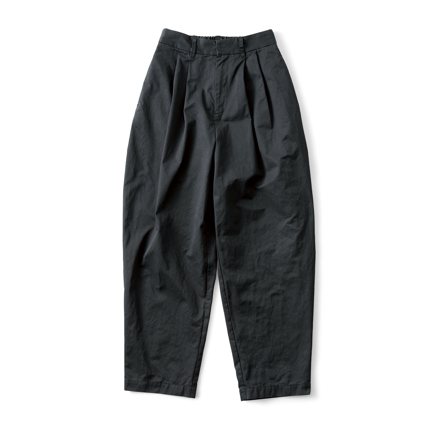 and myera シワになりにくいパンツ〈黒〉【送料無料】