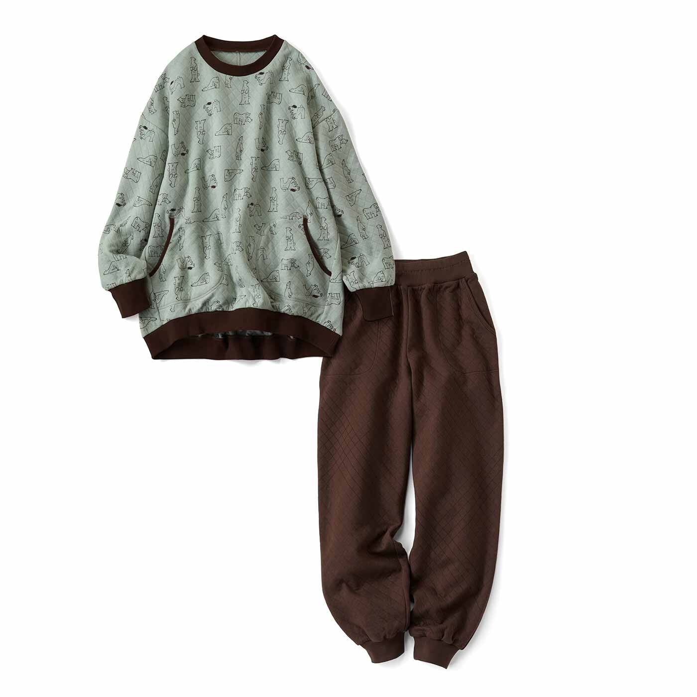 旭山動物園・ボルネオの森応援商品 リブ イン コンフォート ホッキョクグマと一緒にすやすや ふんわりやさしいコットンのキルティングパジャマ【送料無料】