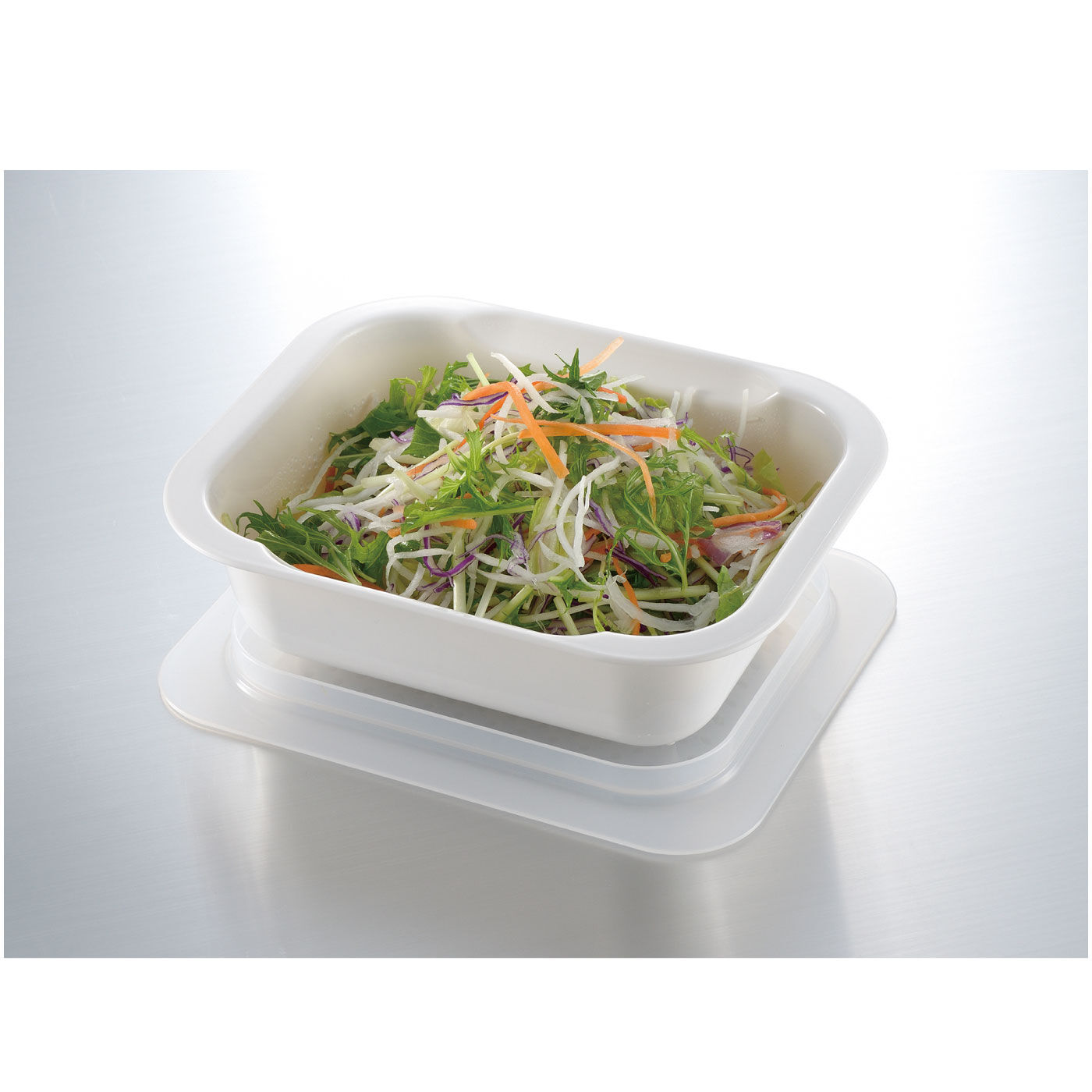 電子レンジで手軽に調理 ふた付きコランダー&バット〈M〉【送料: 450円+税】