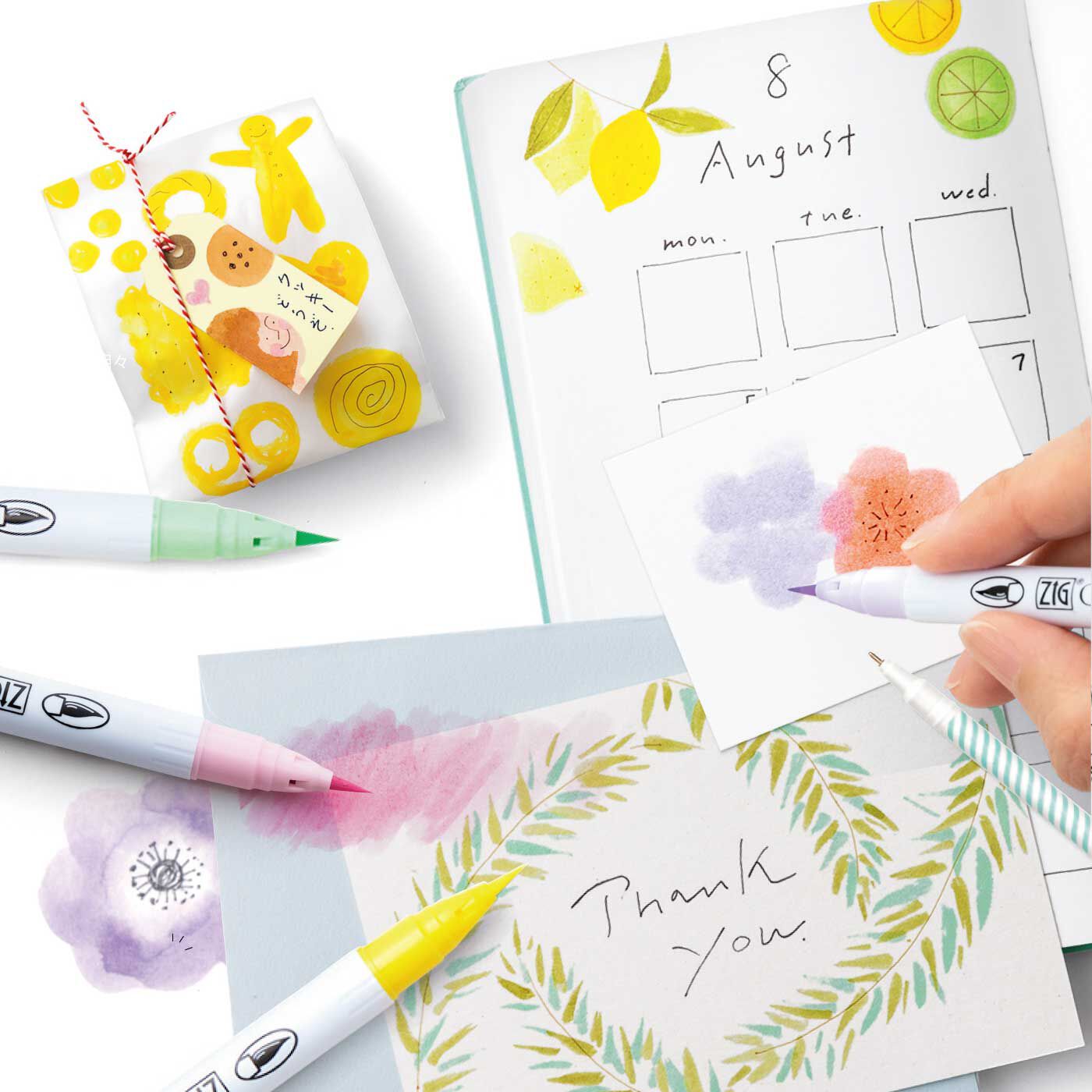 カラー筆ペンで描く ゆる絵レッスンプログラム[ 6回予約プログラム]【送料: 450円+税】
