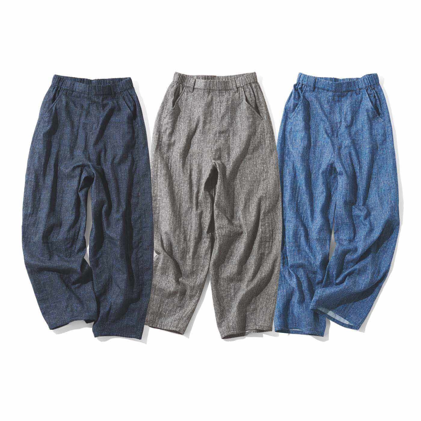 お洒落はガマン、じゃないのよ今の時代。■販売価格¥5,698⇒いっしょ買いなら¥5,478遠目からはどう見てもデニム!? ノンノン、これもガーゼ。暑い、重い、ごわつく.....そんなデニムの悩みを軽や