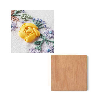 【セット割】バラの刺しゅうクロスの会＆正方形の木製パネル