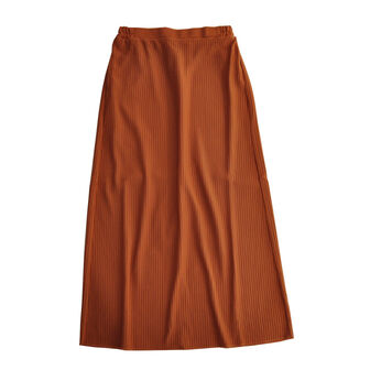 IEDIT[イディット] ニットライクなリップルカットソー素材で仕立てた らくちんきれいなIラインスカート〈5〉