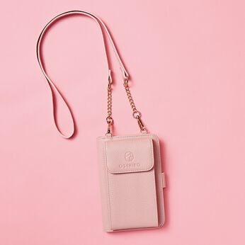 OSYAIRO フォトポケットが付いた スマホ＆おさいふポーチ〈ピンク〉