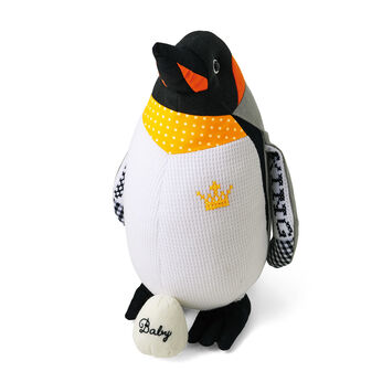 旭山動物園・ボルネオの森応援商品 ハッピートイズプロジェクト おさんぽ大好きキングペンギン パッチワークぬいぐるみ