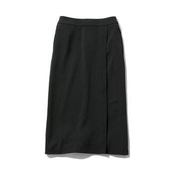IEDIT[イディット] 花粉リリース＆UVケアがうれしい いつもキレイな黒が続く純黒素材のバレエフィット（R）スカート〈ブラック〉