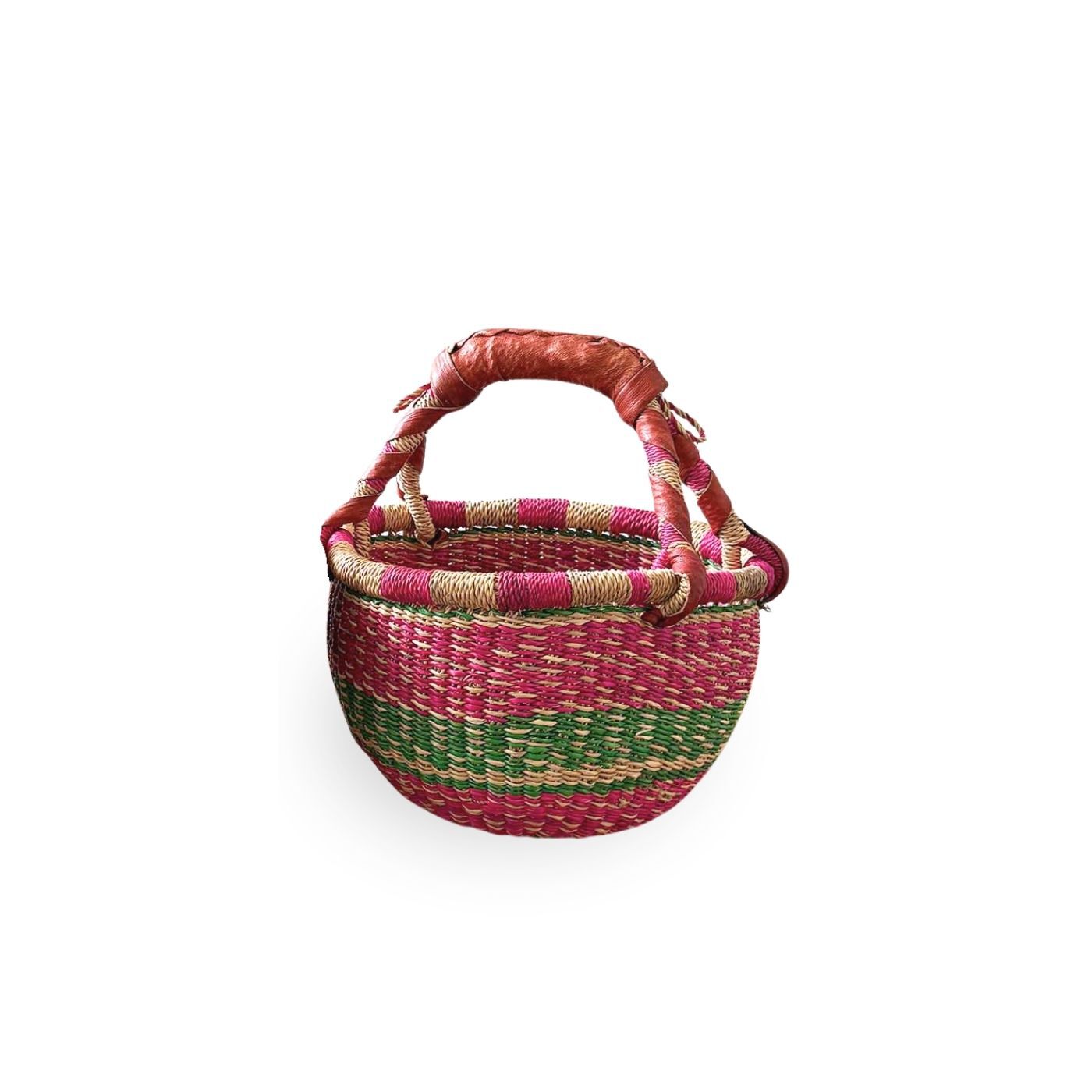 ガーナで編まれたブルキナバスケット Ｓサイズ