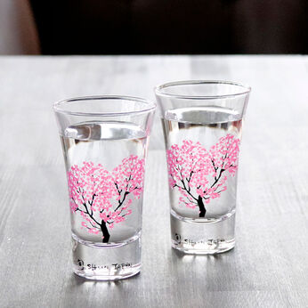 注ぐと満開の桜咲く 冷感 桜天開ペアグラス