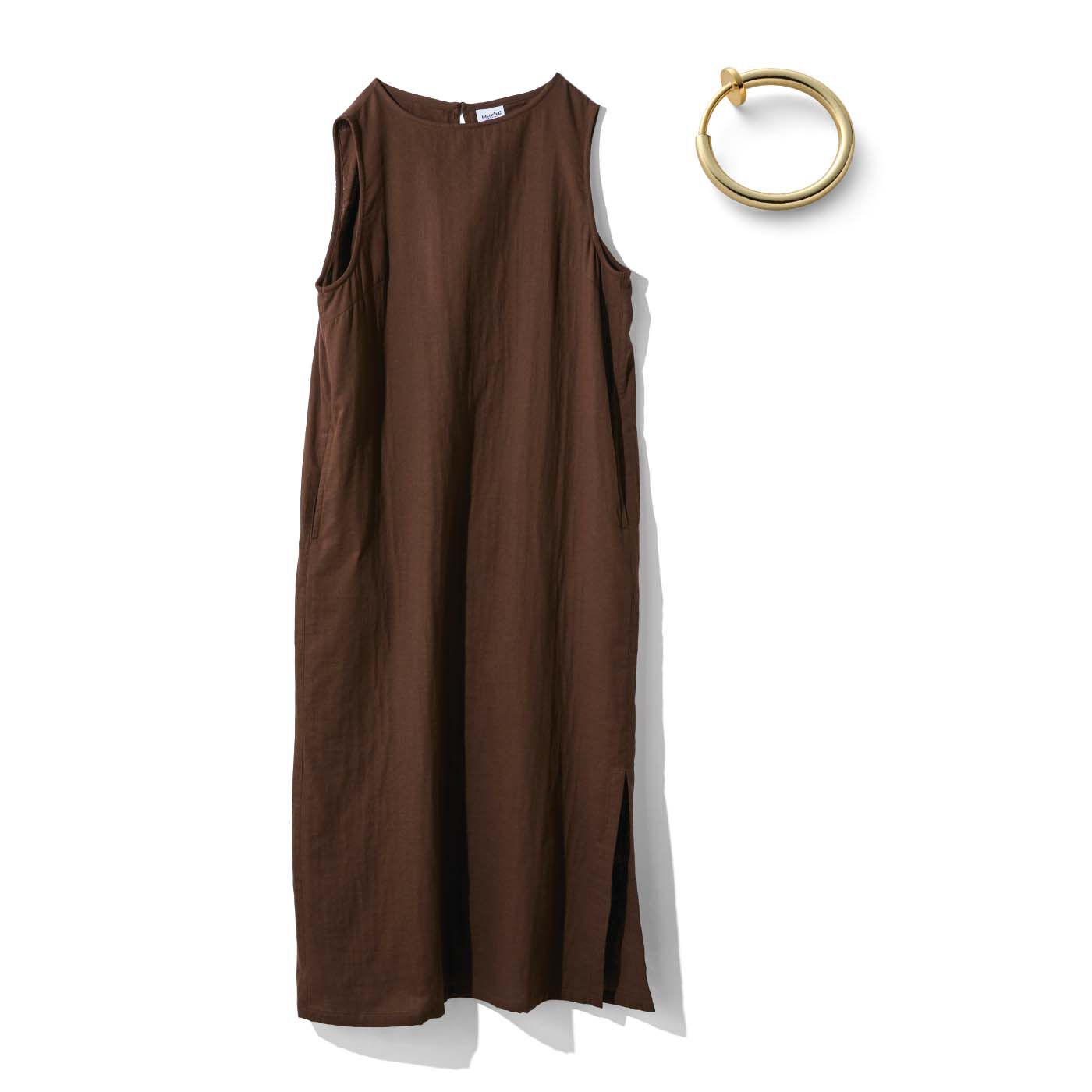 MEKEARISA×mensha!　ガーゼでドレスアップ！ サイドスリットＩラインワンピース