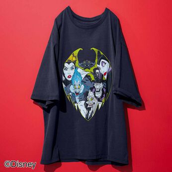 MEDE19F 【Disney】古着屋でみつけたようなプリントTシャツ/ヴィランズ