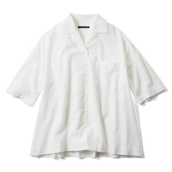 THREE FIFTY STANDARD 金子敦子さんと作った ひじが隠れる大人の白い開衿シャツ
