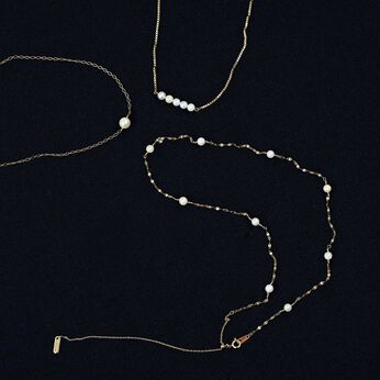 el:ment 工房に眠っていたアコヤバロック真珠の 長さを調節できる22金メッキネックレスの会