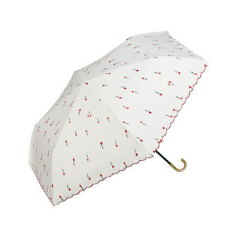 刺しゅうがかわいい 遮光プチチューリップ折りたたみ傘