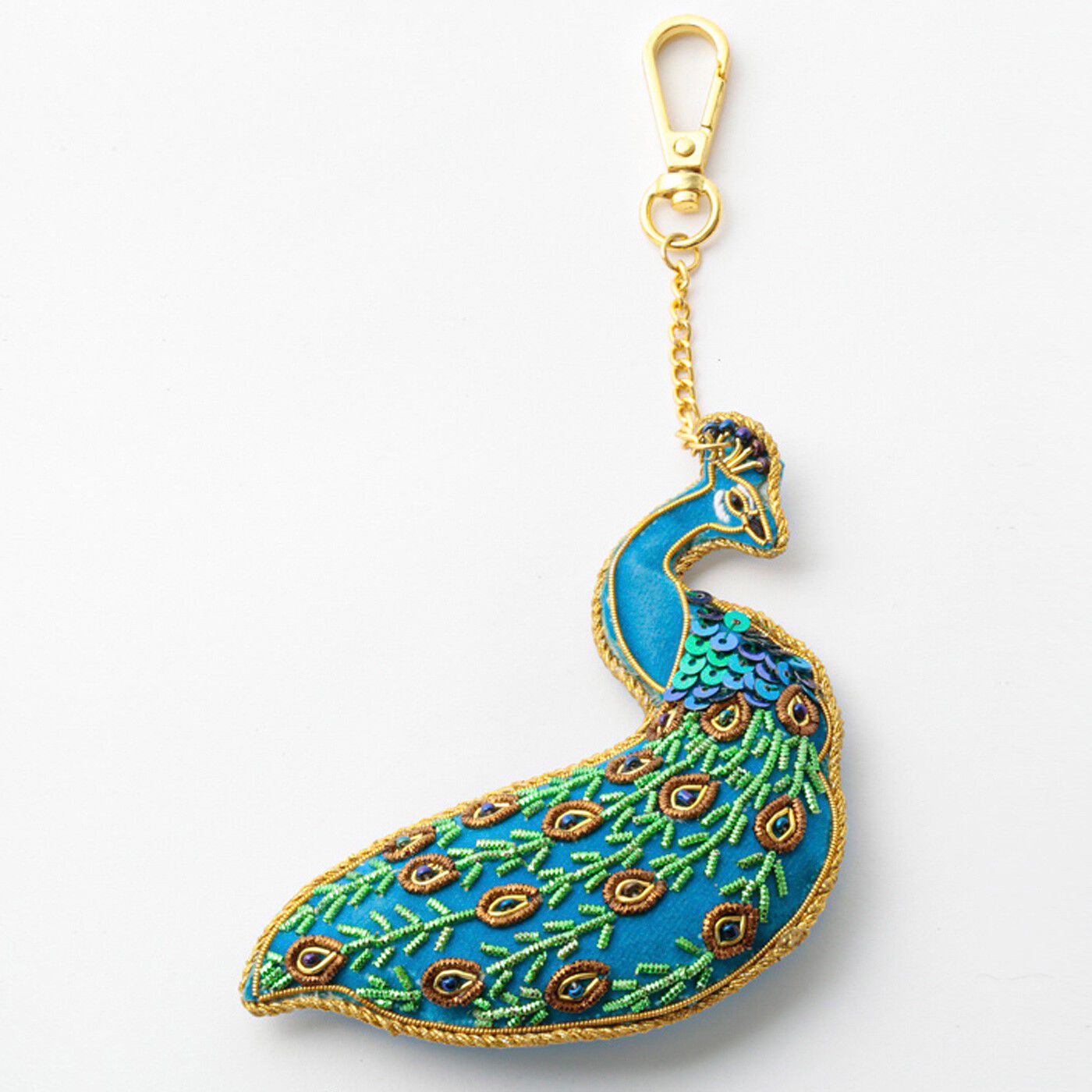 ザリ刺しゅうキーホルダー〈ピーコック〉