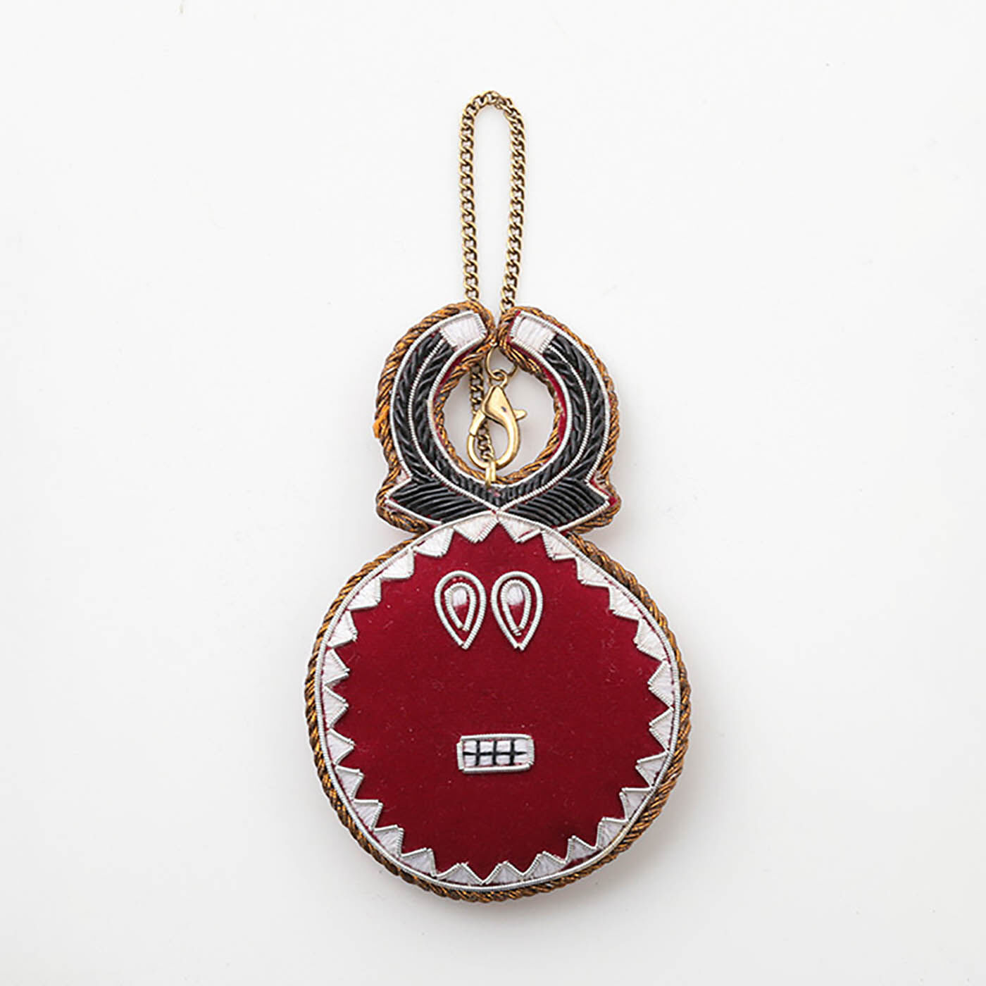 ザリ刺しゅうキーホルダー〈バウレ族マスク〉