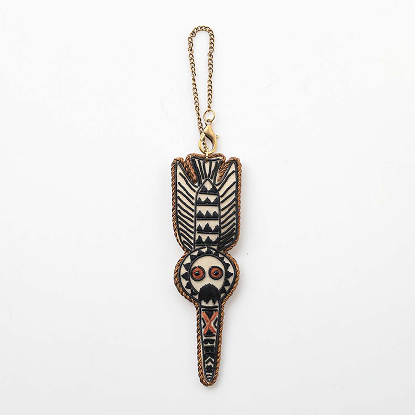 ザリ刺しゅうキーホルダー〈モシ族マスク〉