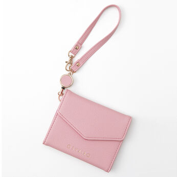 OSYAIRO 推しと一緒にどこまでも 手紙みたいなリール付きパスケース〈ピンク〉
