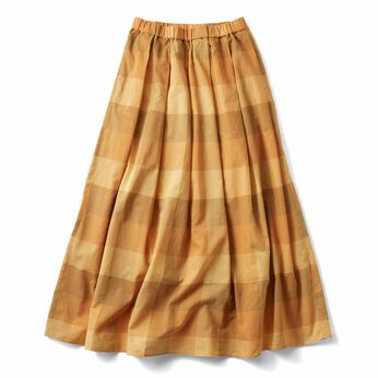 THREE FIFTY STANDARD きれい色のチェックのスカート〈イエロー〉
