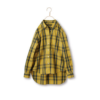 サニークラウズ タータンチェックのシャツ〈レディース〉黄色