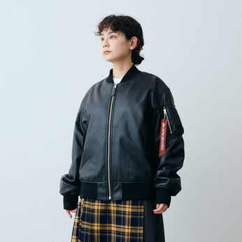 MEDE19F 〈SELECT〉【Alpha Industries】フェイクレザー MA-1