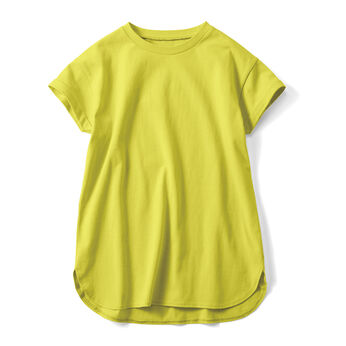 リブ イン コンフォート シンプルだけど絶妙シルエットですっきり見え 空紡糸のコットンTシャツ〈レモンイエロー〉