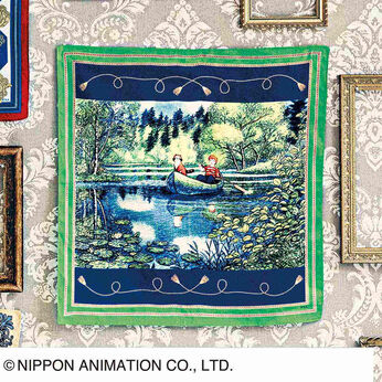 世界名作劇場×フェリシモ コットンサテンの絵画のような名シーンスカーフ〈あらいぐまラスカル〉