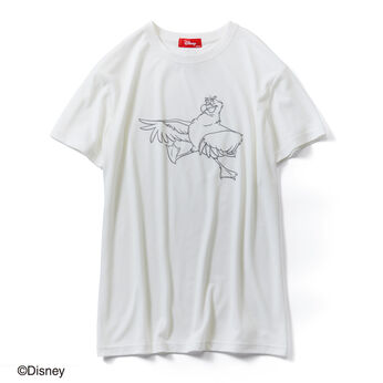 IEDIT[イディット] Disney フロッキープリントの「リトルマーメイド」サブキャラTシャツ〈ホワイト スカットル〉